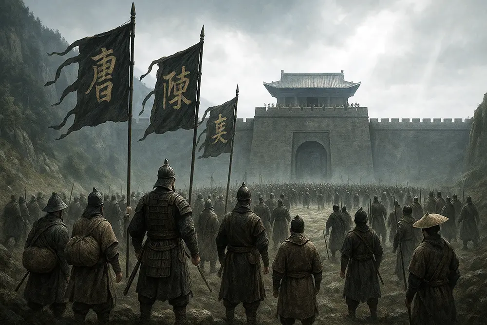 After the grueling mountain march, Deng Ai and his Wei army appear suddenly before Shu’s gates, catching their enemies unprepared