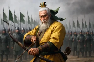 Old but fierce — Huang Zhong draws his bow, a living legend proving age cannot dim valor