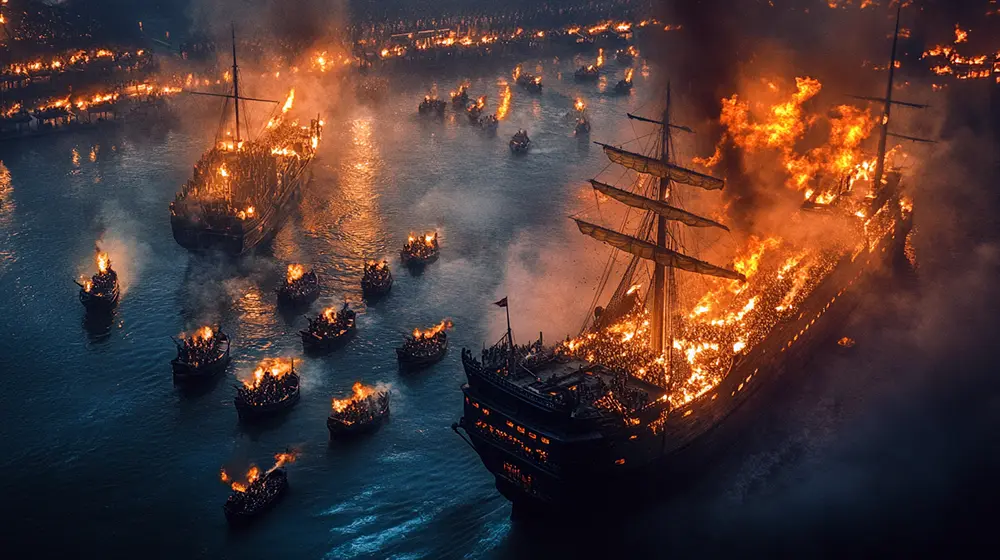 Flames on the Yangtze: Cao Cao’s fleet consumed at Red Cliffs