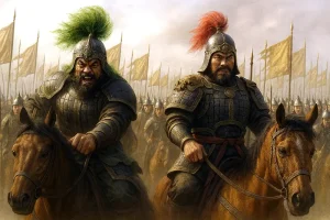 Yan Liang and Wen Chou, renowned for their valor, spearhead Yuan Shao’s might at the decisive Battle of Guandu