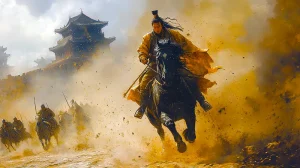 The young Emperor pursued by Li Jue and Guo Si, victims and perpetrators of Dong Zhuo’s brutal reign